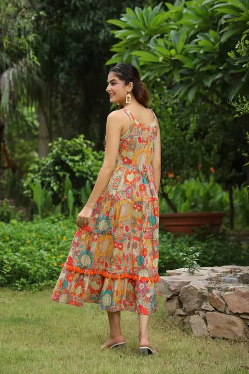 Women Fit & Flare Floral Printed Ethnic Dress